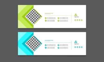 Minimal email signature template set. vector