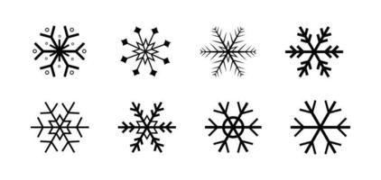 elementos de nieve elementos de diseño navideño, conjunto de iconos de escarcha vector gratuito