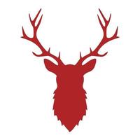 silueta de cabeza de alce, símbolo de animal salvaje de antílope de ciervo, diseño de vector de astas