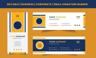 Email Signature Template, business professional mail design layout vector