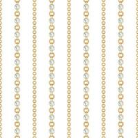Seamless pattern of Gold chain lines on white background. Vector illustration