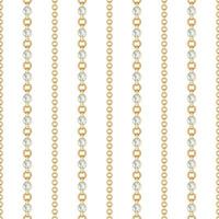 Seamless pattern of Gold chain lines on white background. Vector illustration