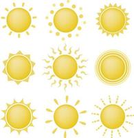 Set of sun icons vector