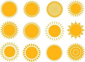 Sun icon set vector