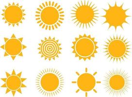 Sun icon set vector