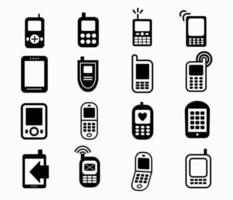 Old Style Mobile Phone Icons vector