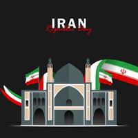 Vector of Republic Day with Iran Flags. Celebration of Iran Republic Day.