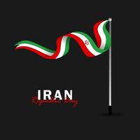 Vector of Republic Day with Iran Flags. Celebration of Iran Republic Day.