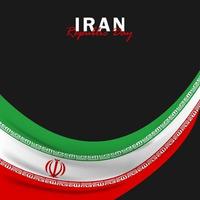 Vector of Republic Day with Iran Flags. Celebration of Iran Republic Day.