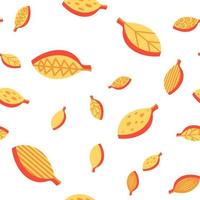 Orange leaves color seamless vector pattern