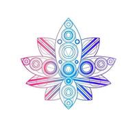 Lotus flower with geometric pattern vector linear illustration