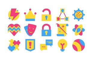 Collection of Different Creative Design Set Icon vector