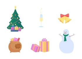 Christmas holiday decoration icons vector