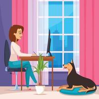 Designer  At Home Composition Vector Illustration