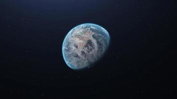 hacer zoom en el planeta tierra en el espacio video