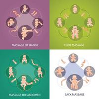 Baby Massage Concept Icons Set Vector Illustration