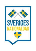 Sweden national day flyer Annual celebration event vector