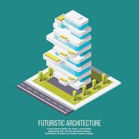 Ilustración de vector de fondo isométrico de arquitectura futura