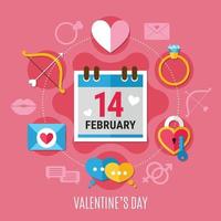 Valentines Day Composition Vector Illustration