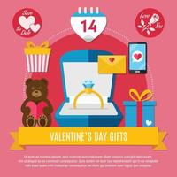 Pink Valentines Day Composition Vector Illustration
