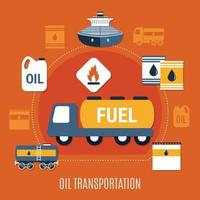 Ilustración de vector de composición coloreada de bomba de combustible