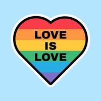 Lgbt Love Label Pride Flag Colored Heart Shape vector