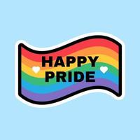 Happy Pride Month Rainbow Flag Sign Design vector