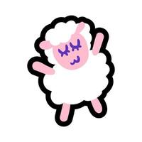 Sheep stitched frame illustration vector