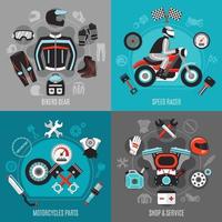 concepto de diseño de motocicleta 2x2 vector