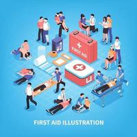 First Aid Isometric Composition Vector Illustration