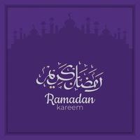Caligrafía árabe Ramadán Kareem con adornos islámicos tradicionales. ilustración vectorial vector