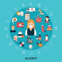 Flat Allergy Concept vector