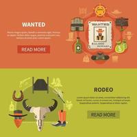 Wanted Bandit And Rodeo Banners vector