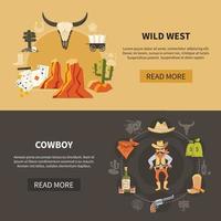 Wild West Horizontal Banners vector