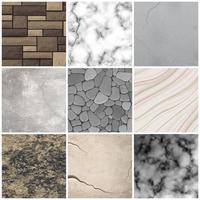 Realistic stone texture patterns collection Vector Illustration