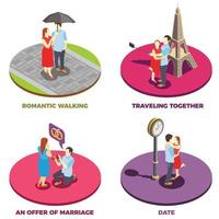 Romantic Relationship 2x2 Design Concept Vector Illustration