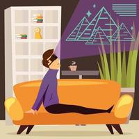 Pyramids Virtual Reality Orthogonal Composition Vector Illustration