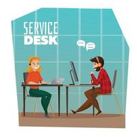 Service Desk Design Concept Vector Illustration