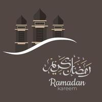 Ramadan Kareem Arabic calligraphy with traditional Islamic ornaments. Vector Illustration