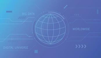 Plantilla de concepto de interfaz de usuario de red con tierra sobre fondo azul oscuro. plantilla de diseño de patrón simple. vector