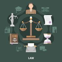 Scale Of Justice Round Composition vector