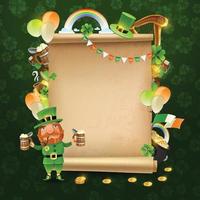 St Patricks Day Scroll Frame vector