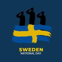 Sweden National Day. Celebrated annually on June 6 in Sweden. Happy national holiday of freedom. Swedish flag. Patriotic poster design. Vector illustration