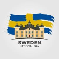 Flag of Sweden, June 6, National Day of Sweden, Kingdom of Sweden. vector illustration