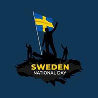 Flag of Sweden, June 6, National Day of Sweden, Kingdom of Sweden. vector illustration