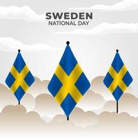 Flag of Sweden, June 6, National Day of Sweden, Kingdom of Sweden. vector illustration