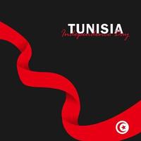 Vector of Independence Day with Tunisia Flags.