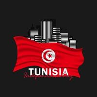 Vector of Independence Day with Tunisia Flags.