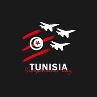 Vector of Independence Day with Tunisia Flags.