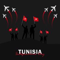 Vector of Independence Day with Tunisia Flags.